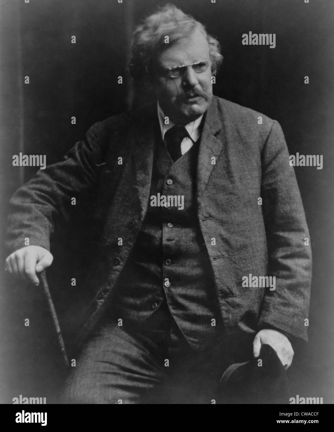 G. K. (Gilbert Keith Chesterton) (1874-1936), scrittore inglese noto per il suo stile personale come pure i suoi scritti sulla guerra, Foto Stock