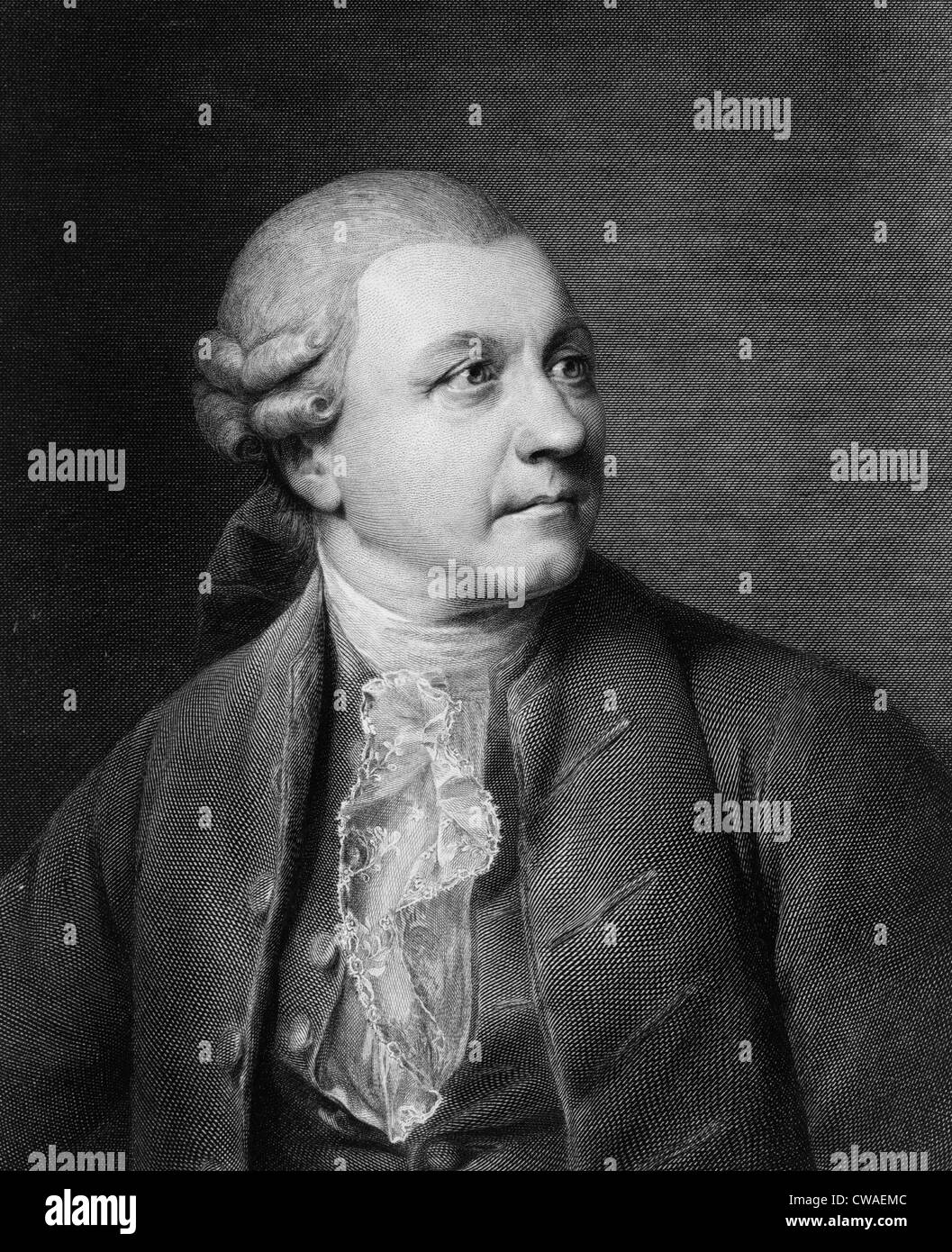 Friedrich Gottlieb Klopstock (1724-1803) proto-romantico poeta tedesco. 1779 ritratto incisione. Foto Stock