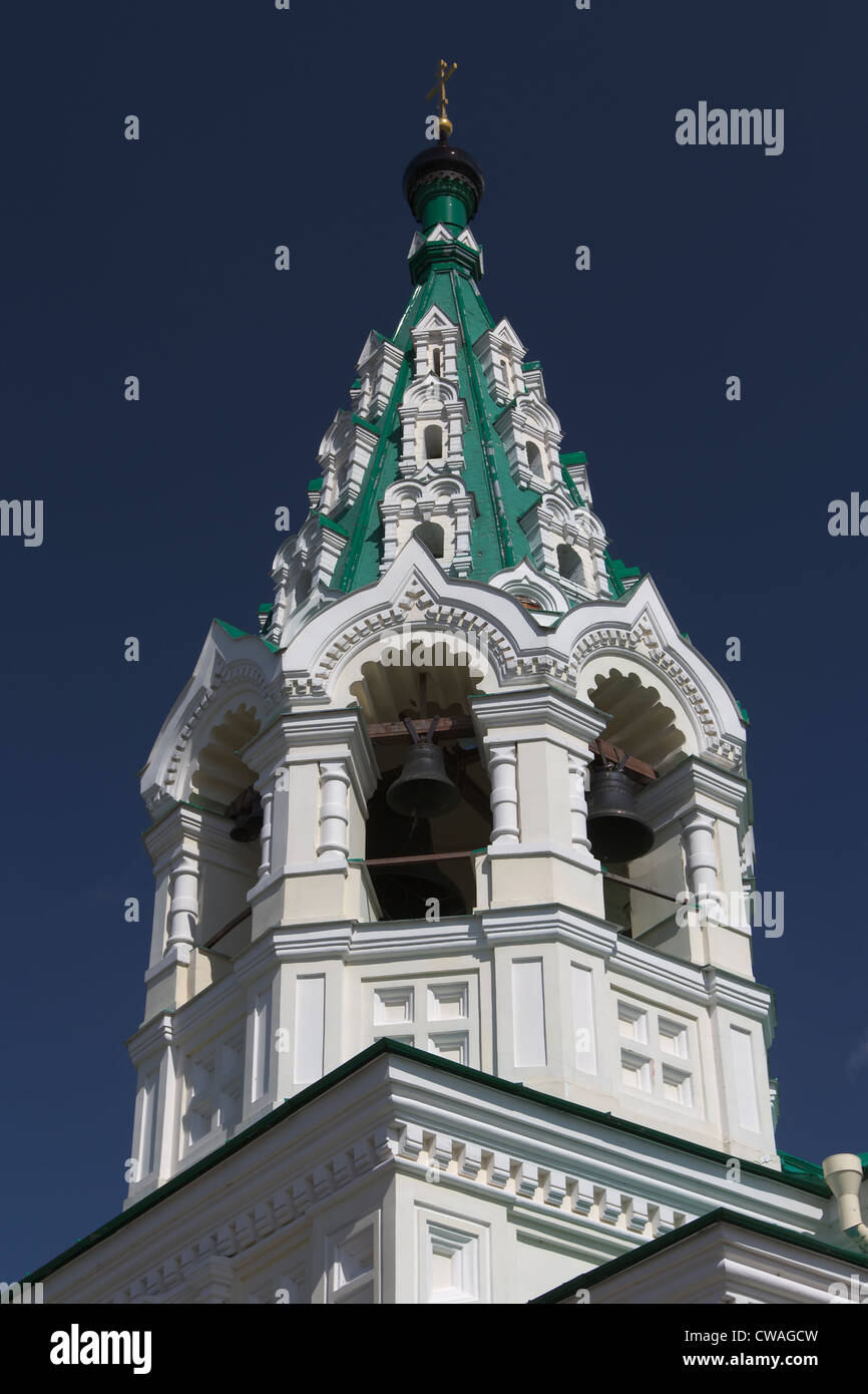 Torre campanaria della chiesa della Santa Trinità Foto Stock