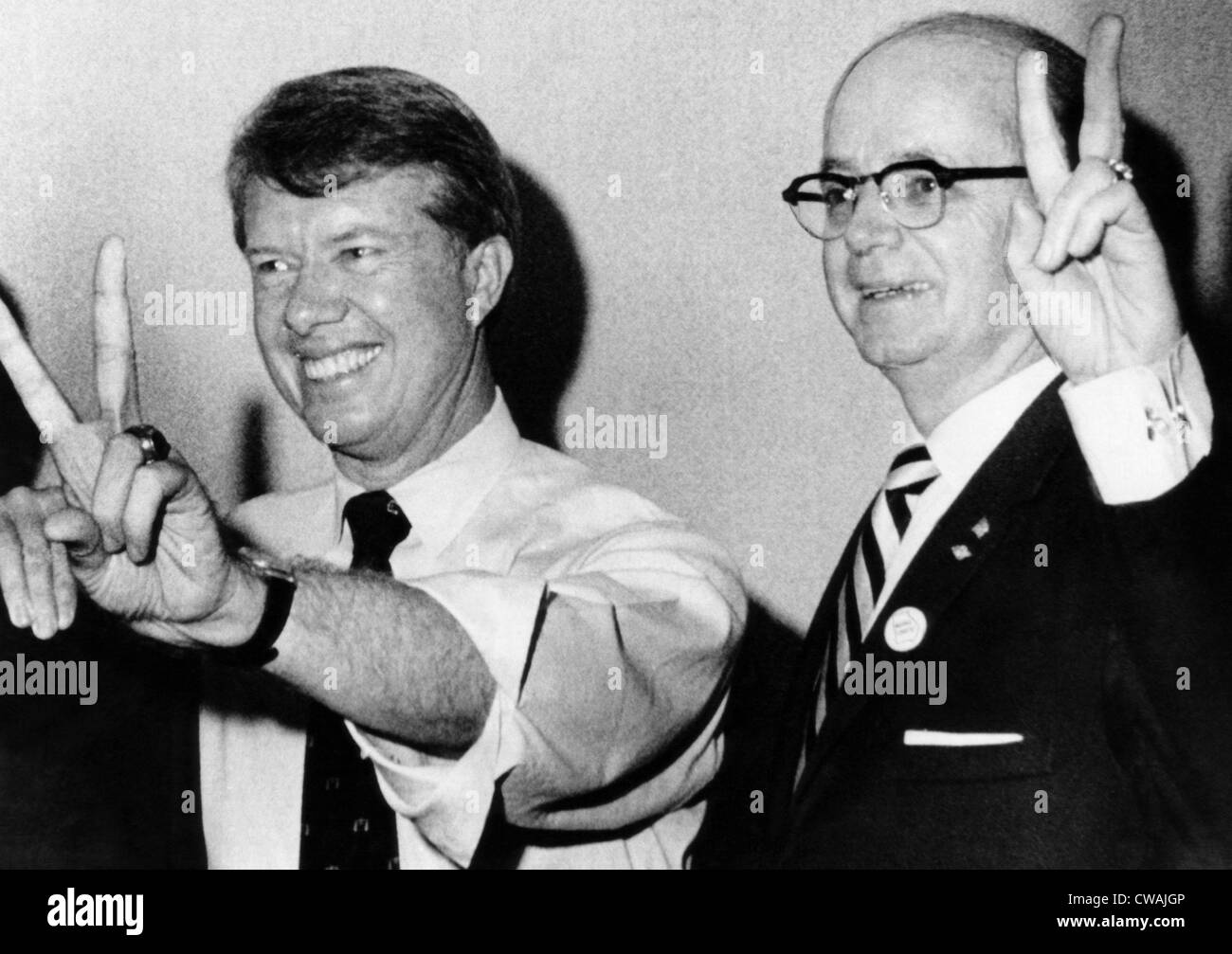 Jimmy Carter e Lester Maddox vincere i lavori del governatore e il luogotenente governatore della Georgia, 1970. La cortesia: CSU Foto Stock