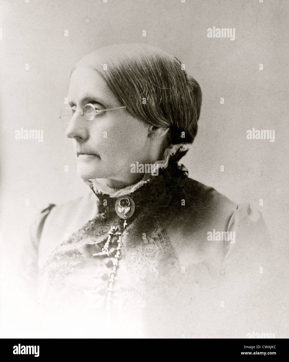 Susan B. Anthony (1820-1906), American i diritti della donna pioniera nel 1870s. Foto Stock