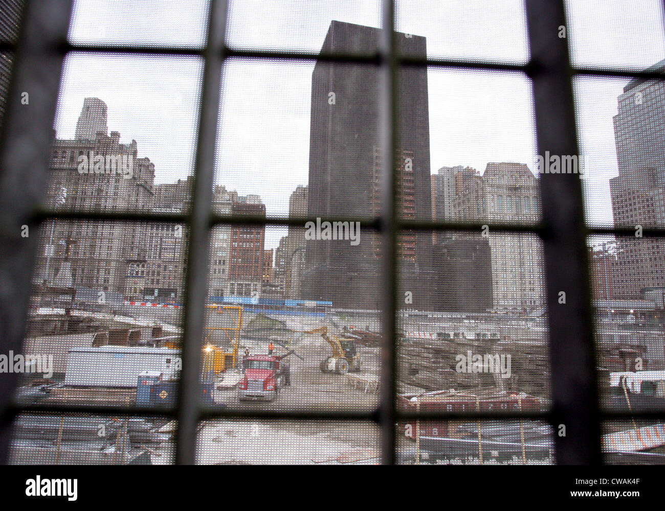 New York, costruzione a Ground Zero Foto Stock