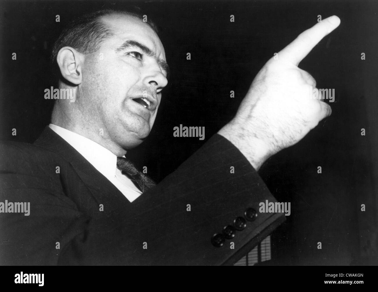 Il senatore Joseph McCarthy, parlando degli anni cinquanta, archivi CSU Foto Stock