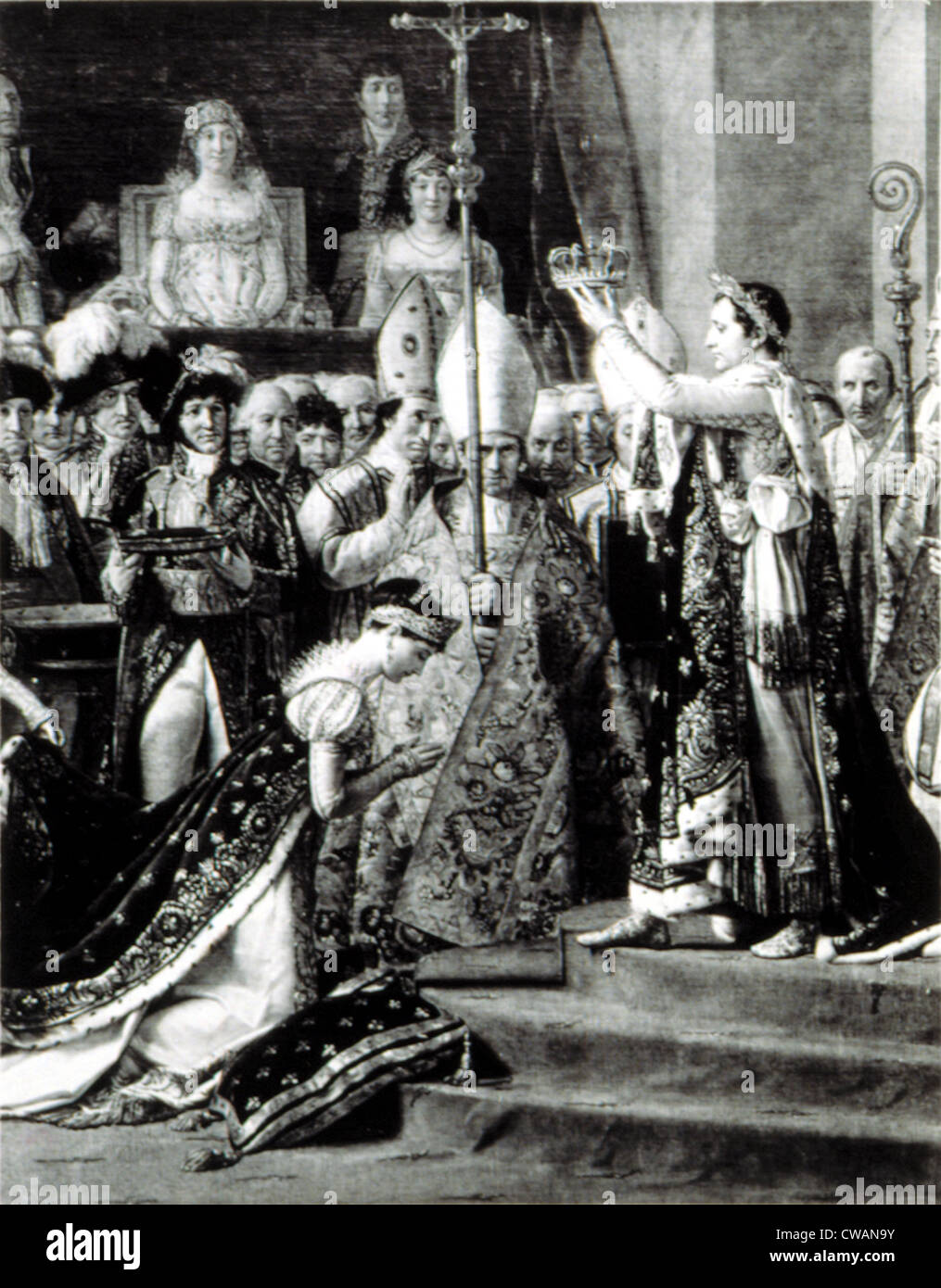 Napoleone Bonaparte (1769-1821)a coronamento di Josephine imperatrice di Francia, 12/2/1804. Dettaglio da David pittura. La cortesia: CSU Foto Stock