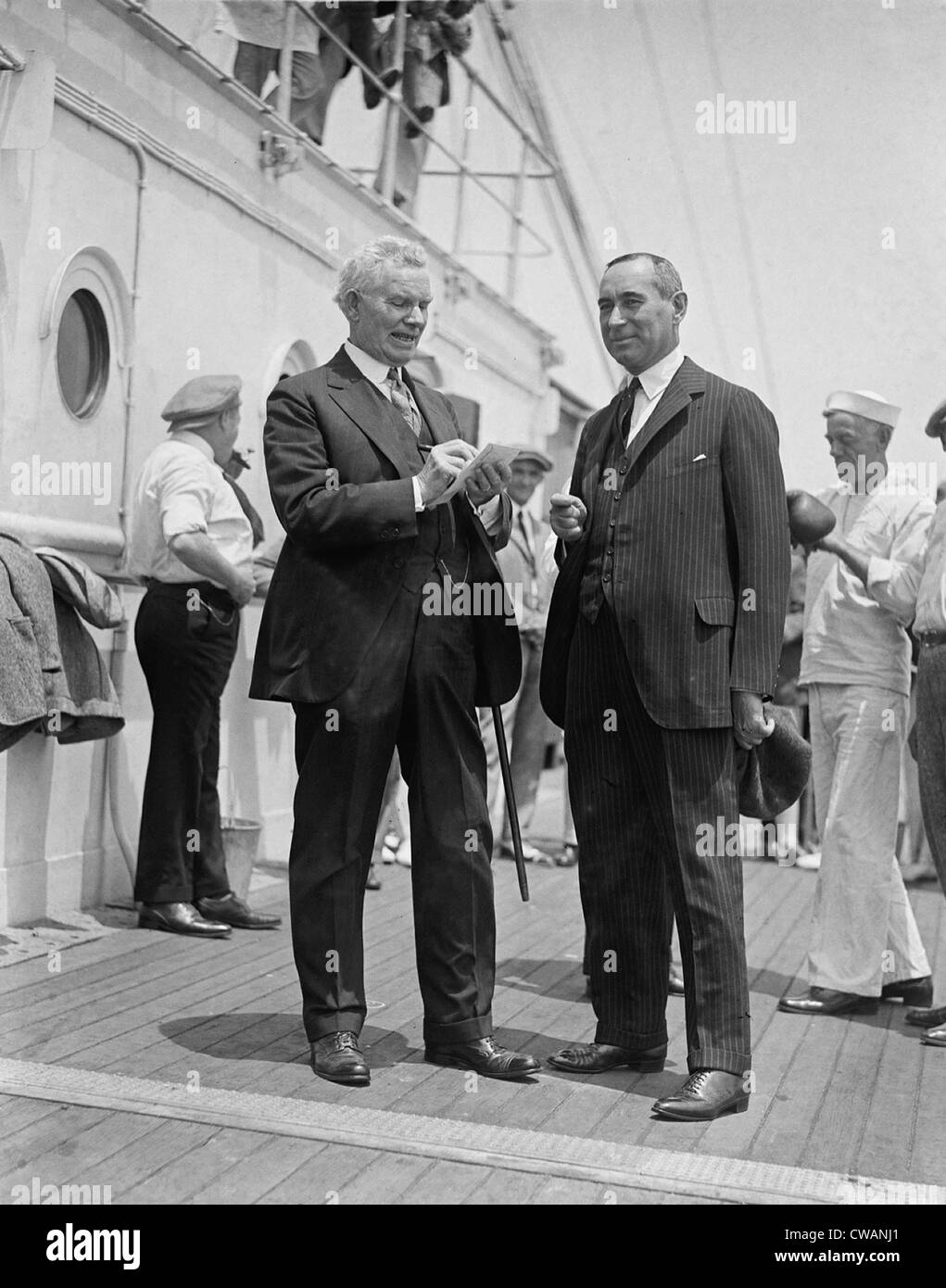 Albert Davis Lasker (a destra), pubblicità l uomo e il presidente degli Stati Uniti Scheda spedizione, colloqui con Illinois Martin rappresentativo Foto Stock