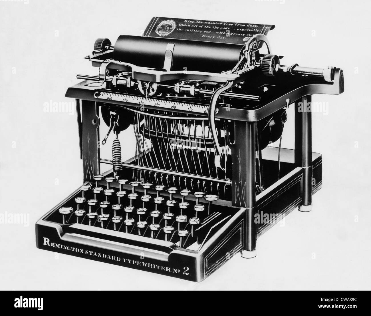 La Remington #2, la prima macchina da scrivere in grado di stampare lettere minuscole e maiuscole, circa 1878. La cortesia: CSU Foto Stock