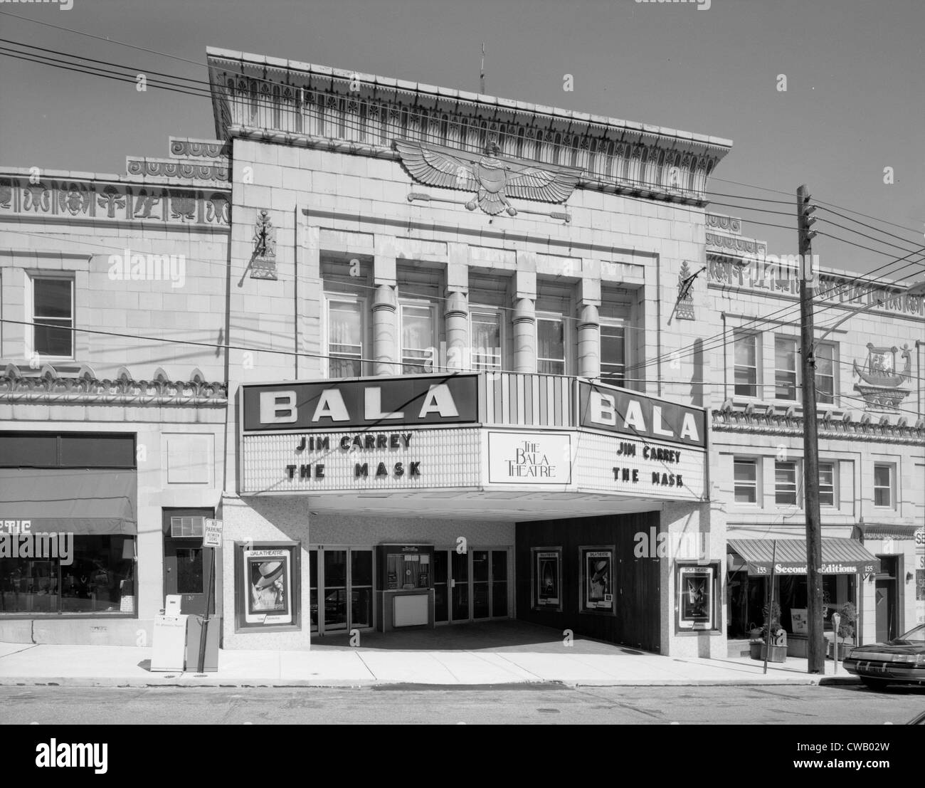 Teatri e Cinema, il teatro egiziano, che mostra la maschera, 157 Bala Avenue, Bala-Cynwyd, Pennsylvania, circa 1994. Foto Stock