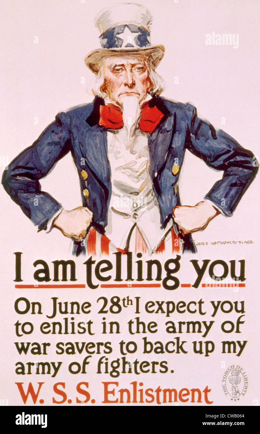 La prima guerra mondiale guerra americana risparmi poster da James Montgomery Flagg, 1918 Foto Stock