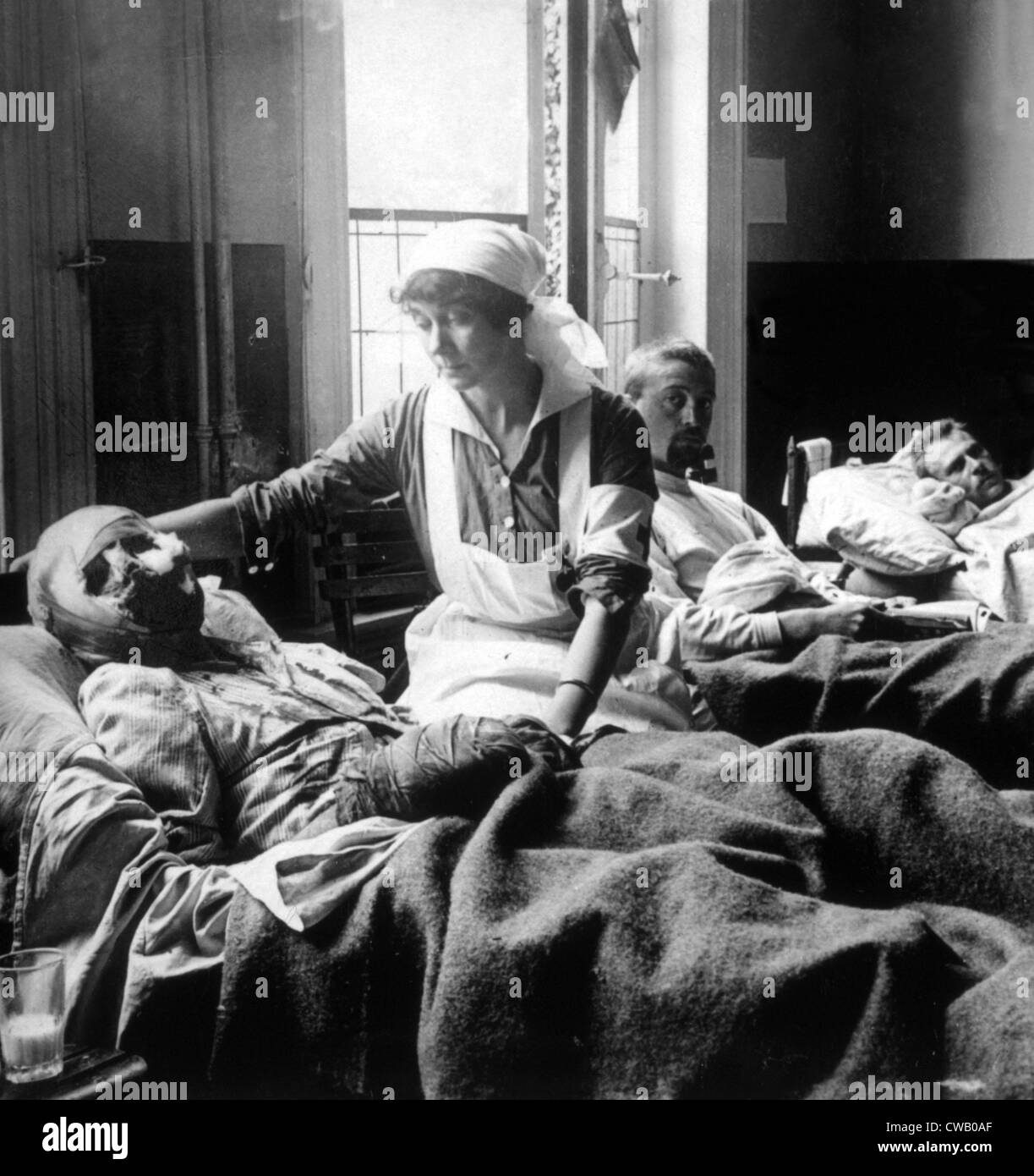 La prima guerra mondiale, un ospedale ad Anversa, in Belgio, ca. 1918 Foto Stock