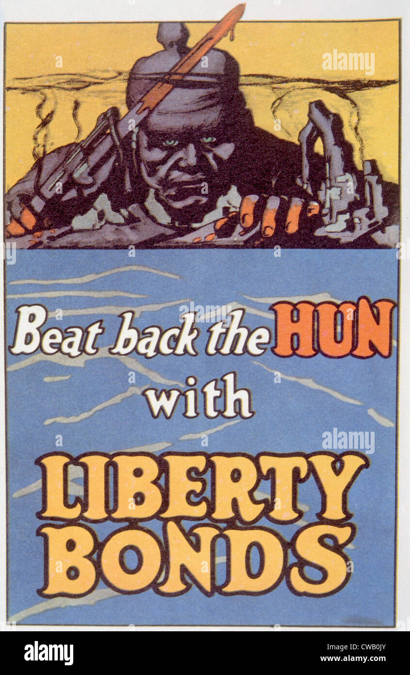 La prima guerra mondiale, guerra americana bond poster, 1918 Foto Stock