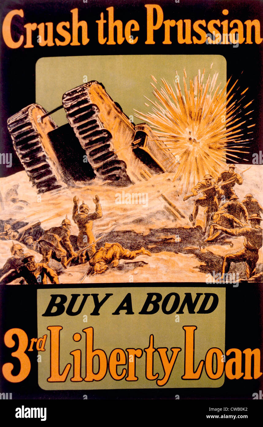 La prima guerra mondiale, guerra americana bond poster, 1918 Foto Stock