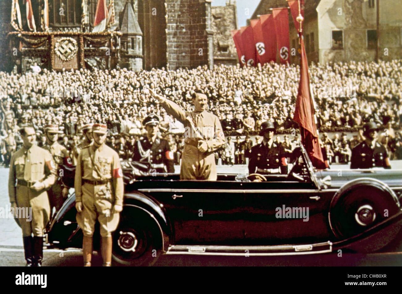 Adolf Hitler durante il Reichsparteitag a Norimberga, 1938 Foto Stock