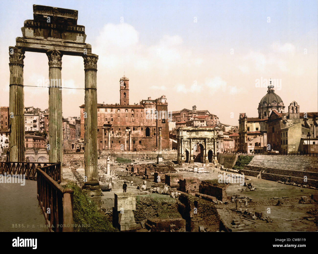 Roma, rovine del Foro Boario, Roma, Italia, ca 1890s Foto Stock