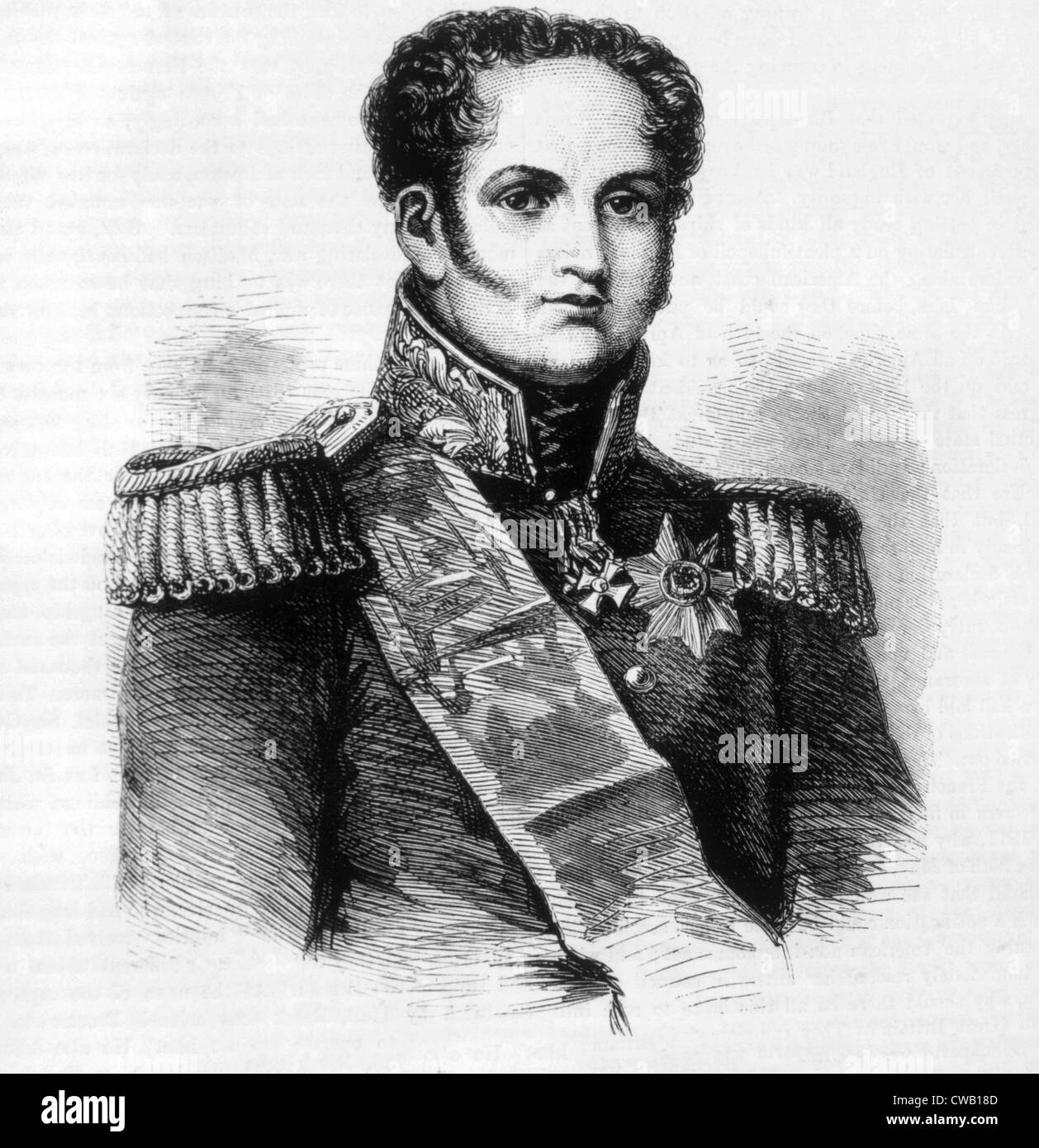 Lo Zar Alessandro I (1777-1825), lo Zar di Russia (1801-1825) Foto Stock