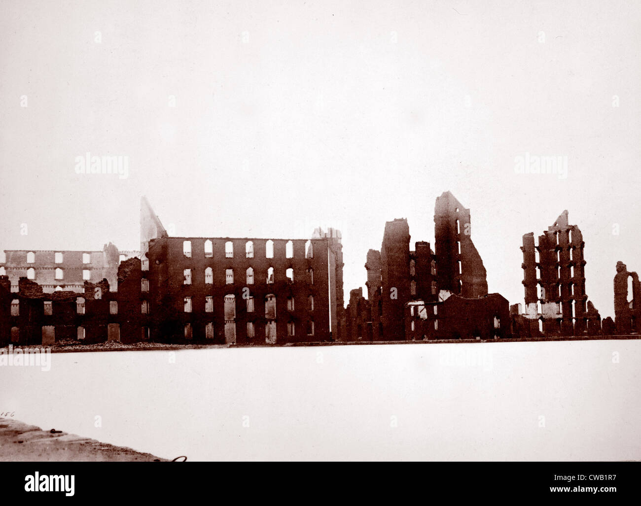 La guerra civile, le rovine del Gallego mulini per farina, Richmond, Virginia, aprile 1865. Foto Stock