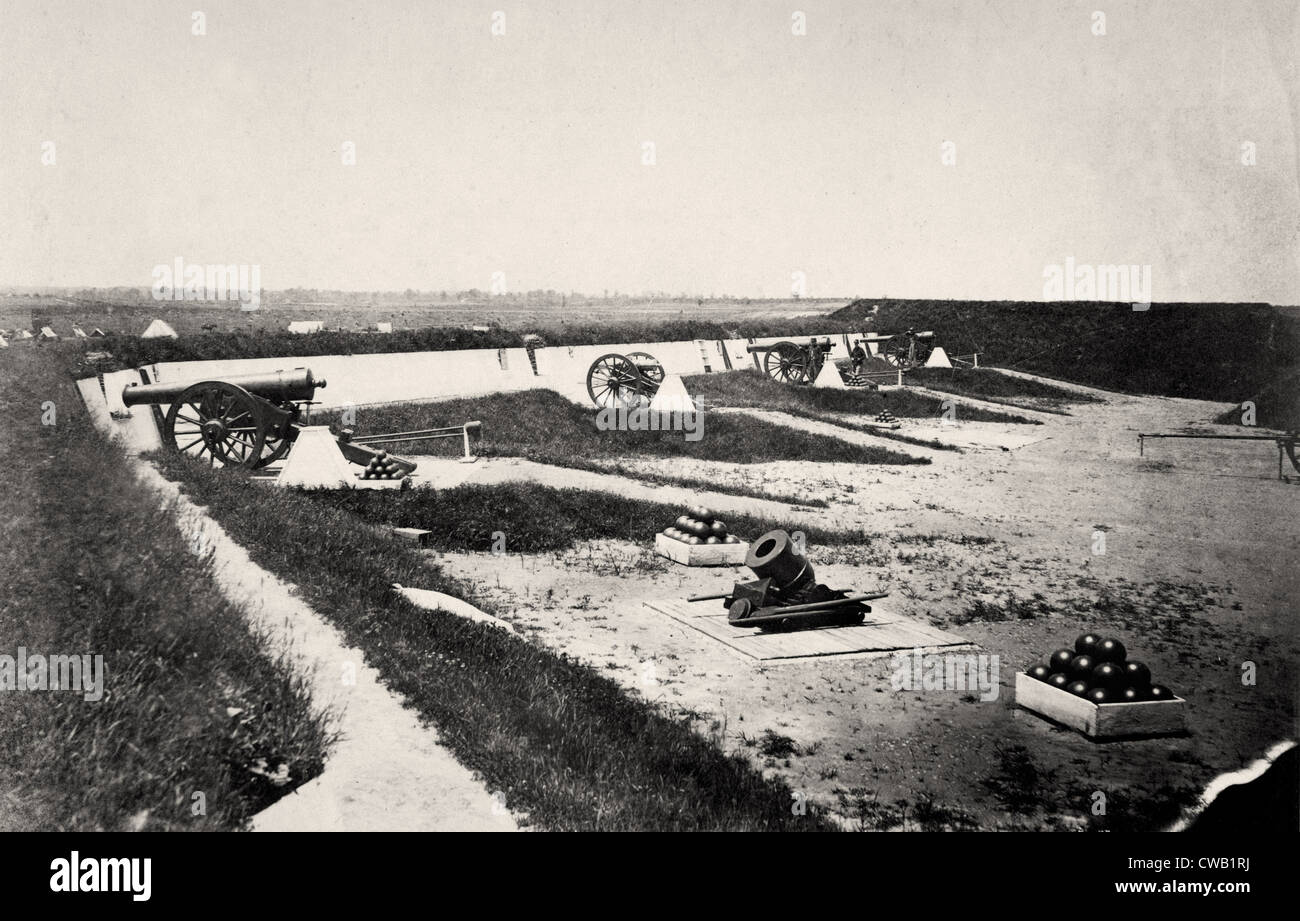 La guerra civile, Fort Carroll, fotografia di Andrew J. Russell, vicino Giesboro, Distretto di Columbia, 1861-1865. Foto Stock