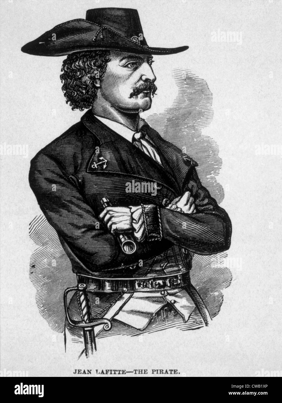 Jean Lafitte, (c.1780-1826), Leader dei corsari e contrabbandieri in Louisiana, aiutato gli americani nella battaglia di New Orleans, Foto Stock