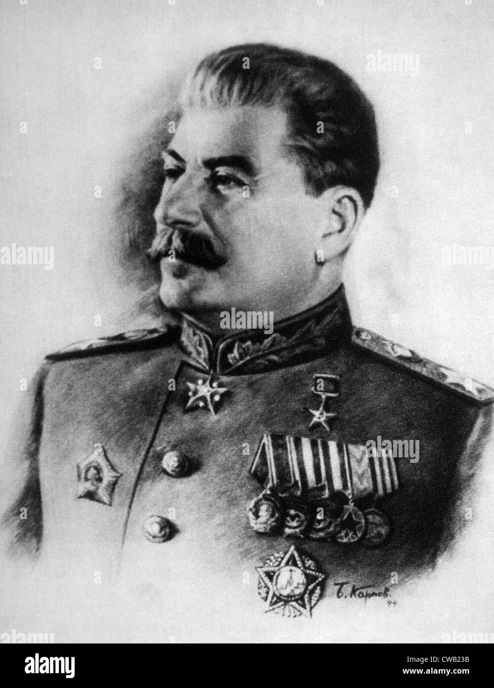 Joseph Stalin (1879-1953), il disegno da B. Karpov, 1944 Foto Stock