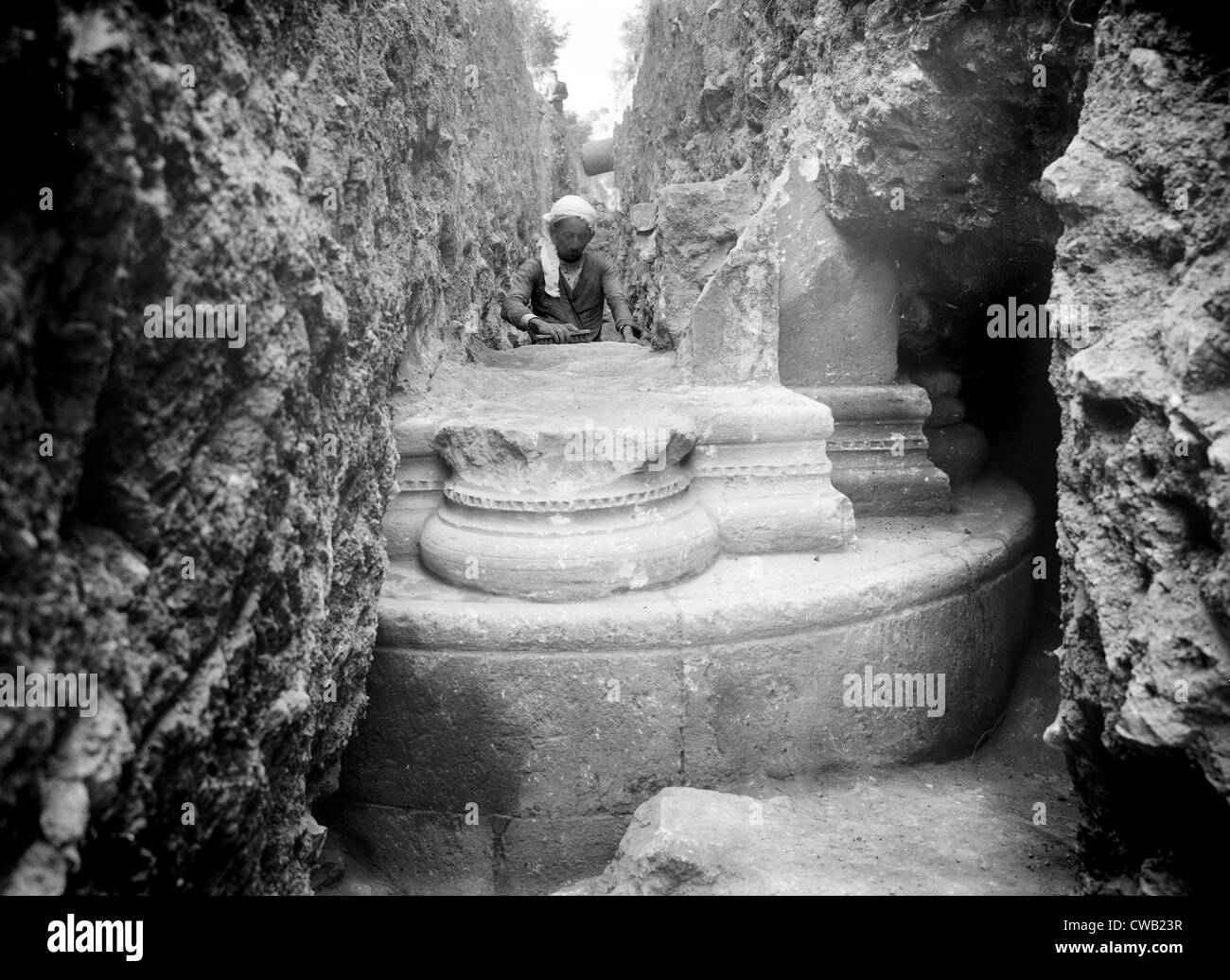 I resti della chiesa dei Crociati, Getsemani, Siria, del 1937 circa. Foto Stock