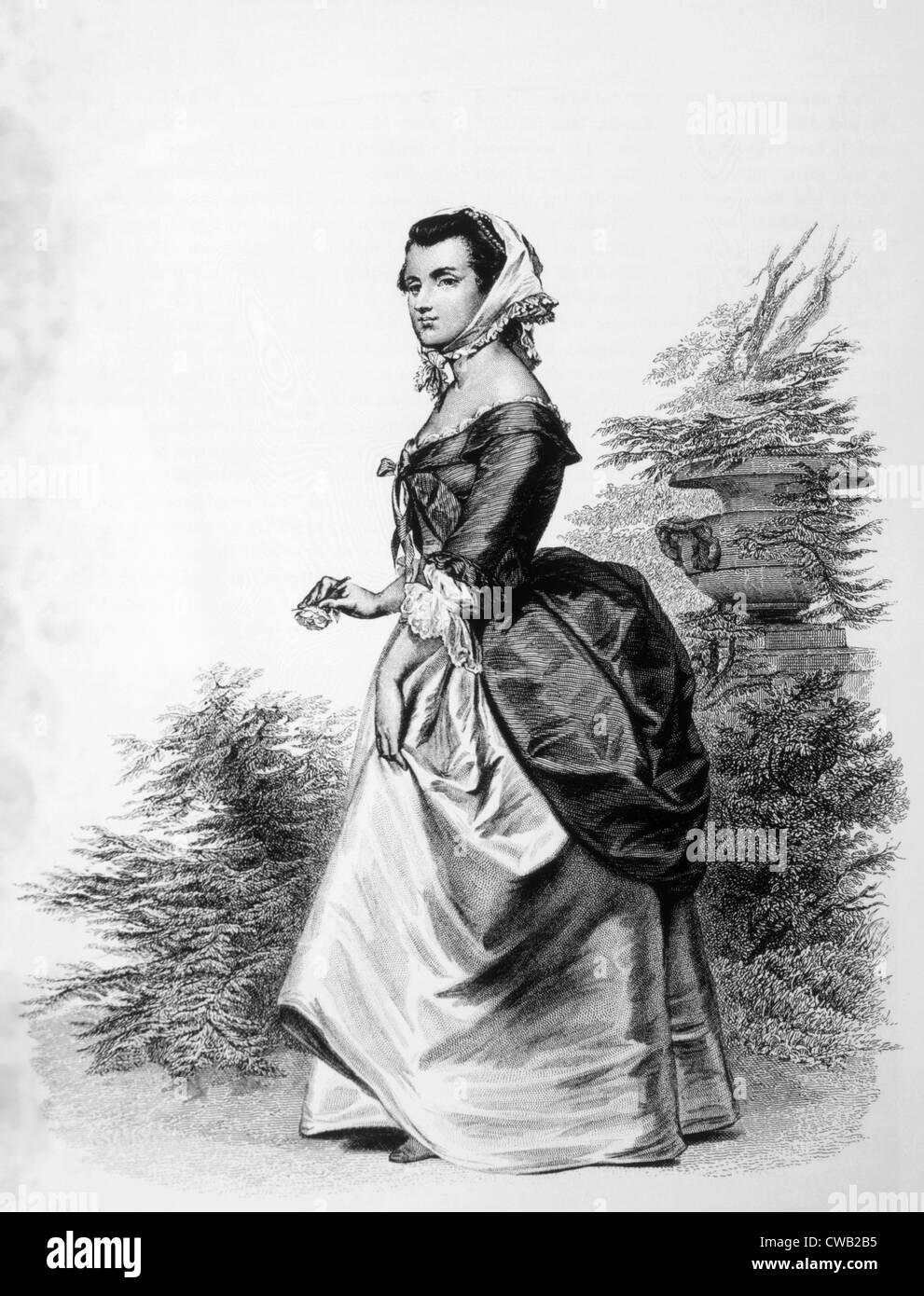 Martha Washington (1731-1802), First Lady (1789-1797), incisione dopo la verniciatura da Alonzo Chappel Foto Stock