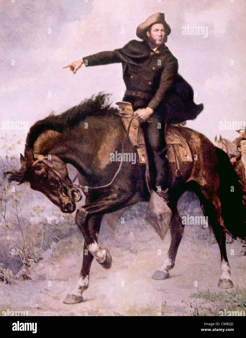 Generale Sam Houston nella battaglia di San Jacinto in 1936, dipinto di S. Seymour Thomas Foto Stock
