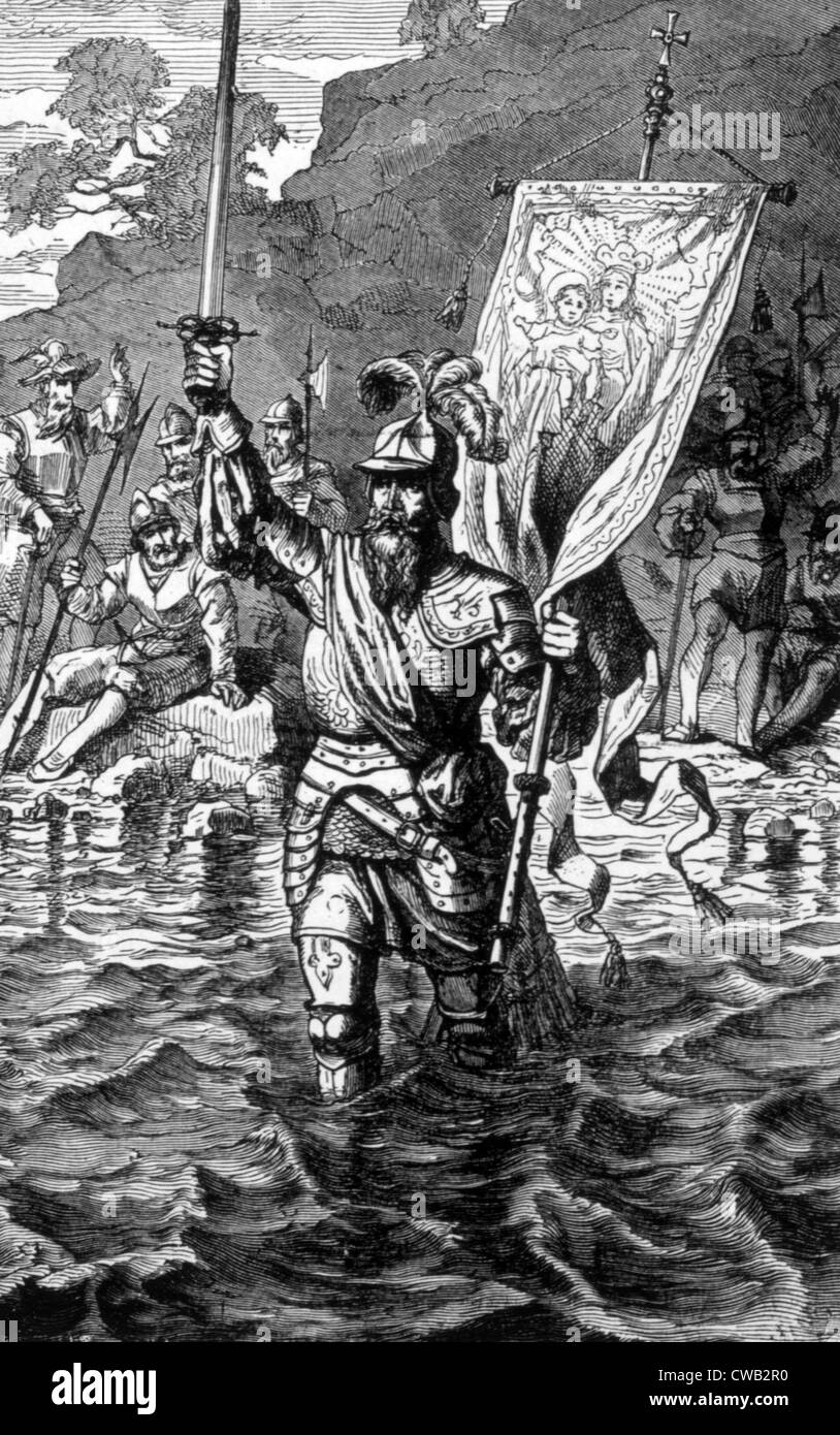 Vasco Núñez de Balboa rivendicazioni l'Oceano Pacifico per il re di  Castiglia Foto stock - Alamy