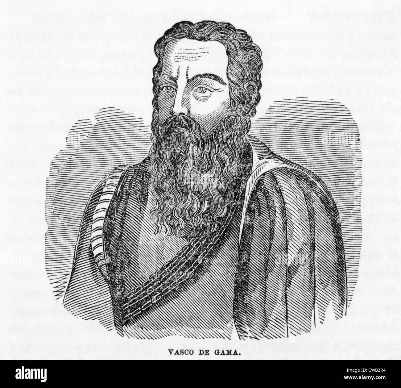 Vasco da Gama (ca. 1469-1524), xilografia incisione 1859 Foto Stock