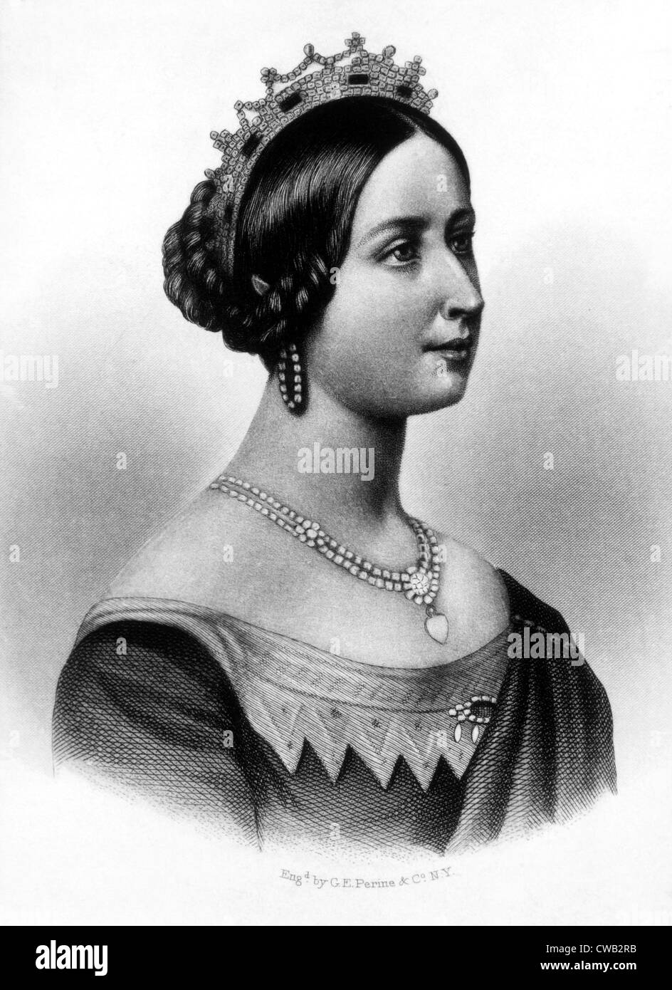 La regina Victoria (1819-1901), regina di Gran Bretagna e Irlanda 1837-1901, Empress of India 1876-1901. Incisione 1836. Foto Stock