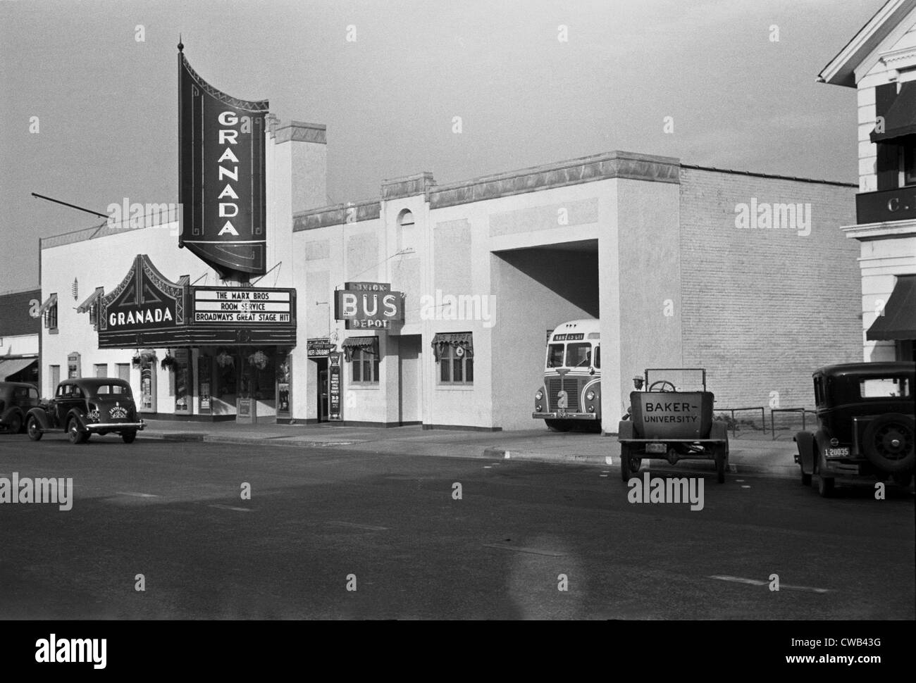 La California del sud architettura in Lawrence, Kansas, il teatro di Granada è che mostra il servizio in camera, con i fratelli Marx, Foto Stock