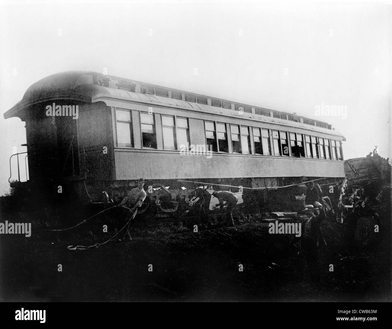 Vista la grande ferrovia relitto, Chatsworth horror, traversina 'Tunisi' dal sud, 11 Agosto, 1887 Foto Stock