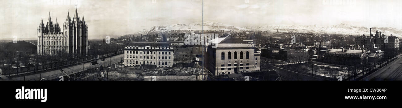 Tempio mormone, Salt Lake City, Utah, 1910 Foto Stock