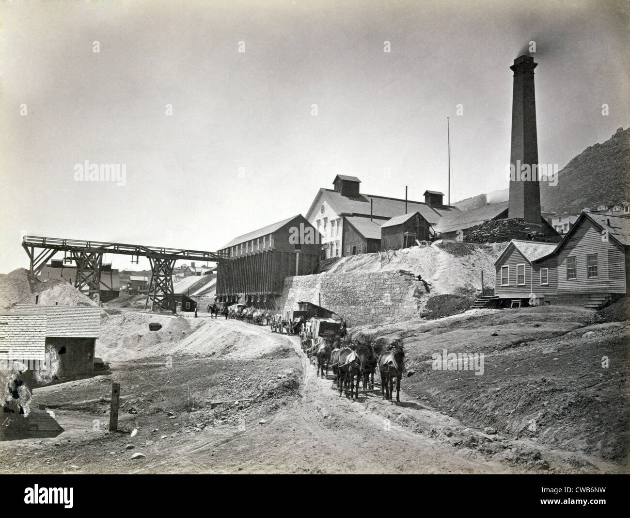 Savage opere mill, Virginia City, Nevada. Foto di Timothy O'Sullivan. Albume stampa, 1868 Foto Stock