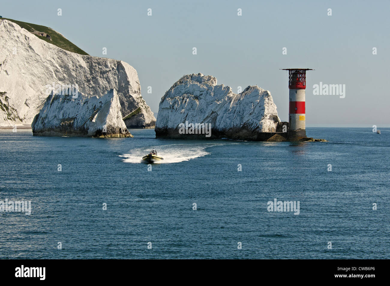 Piacere la crociera di ritorno dal aghi faro Isola di Wight Foto Stock