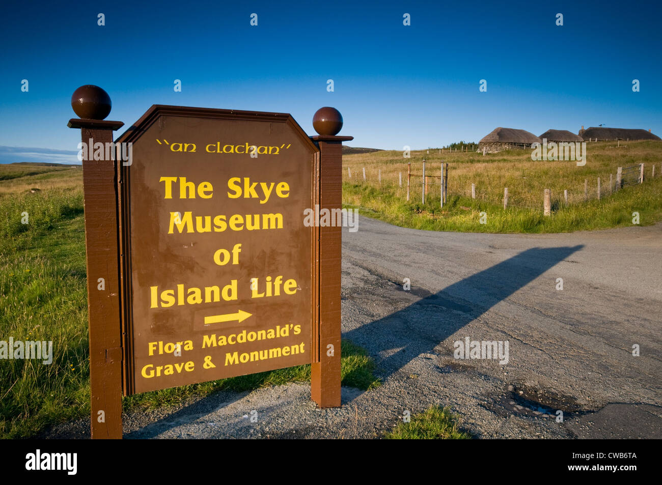 Segno esterno di Skye museo della vita dell'isola e sull'Isola di Skye in Scozia, Regno Unito Foto Stock