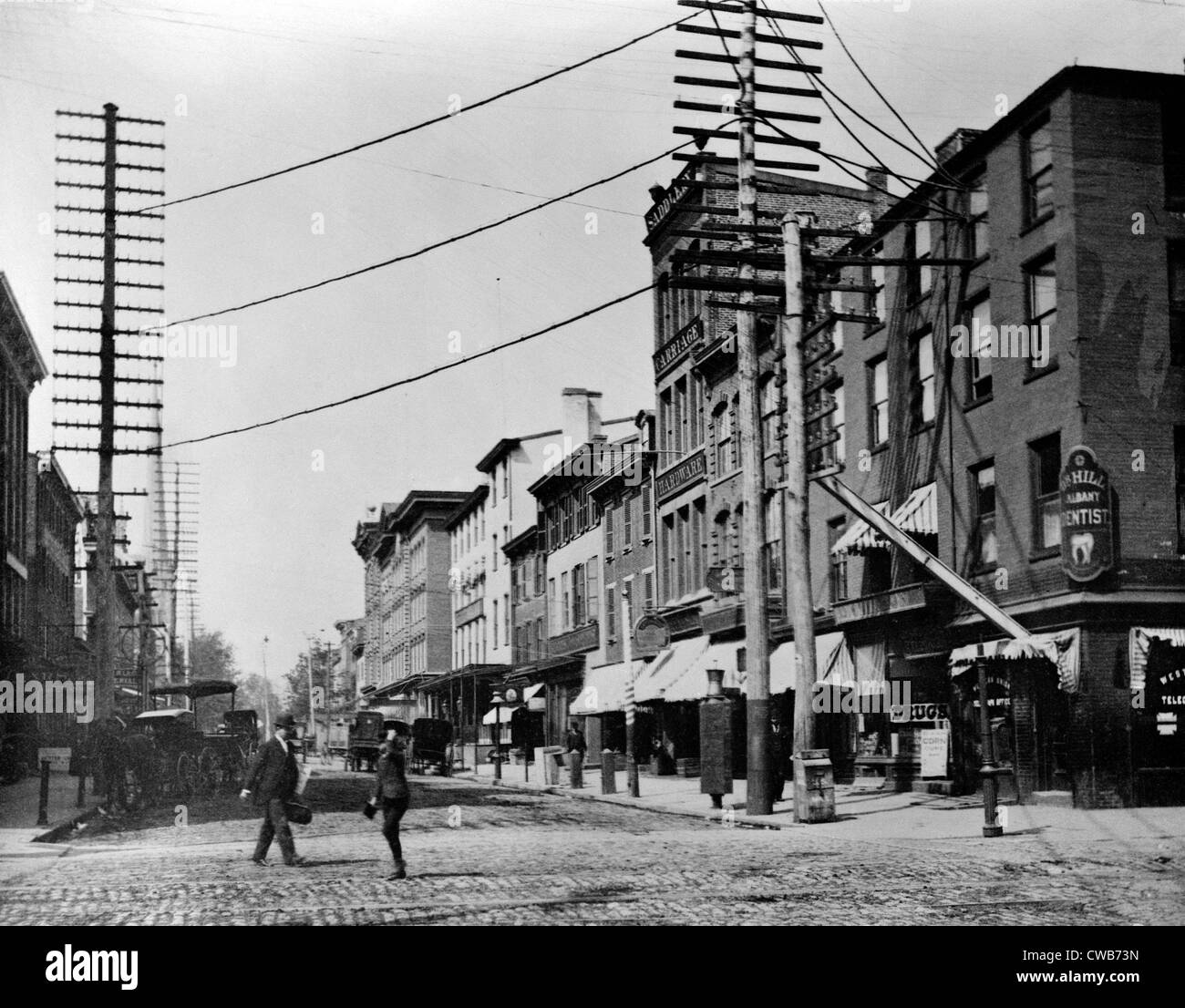 Trenton street scene, Trenton, New Jersey, ca 1893 Foto Stock