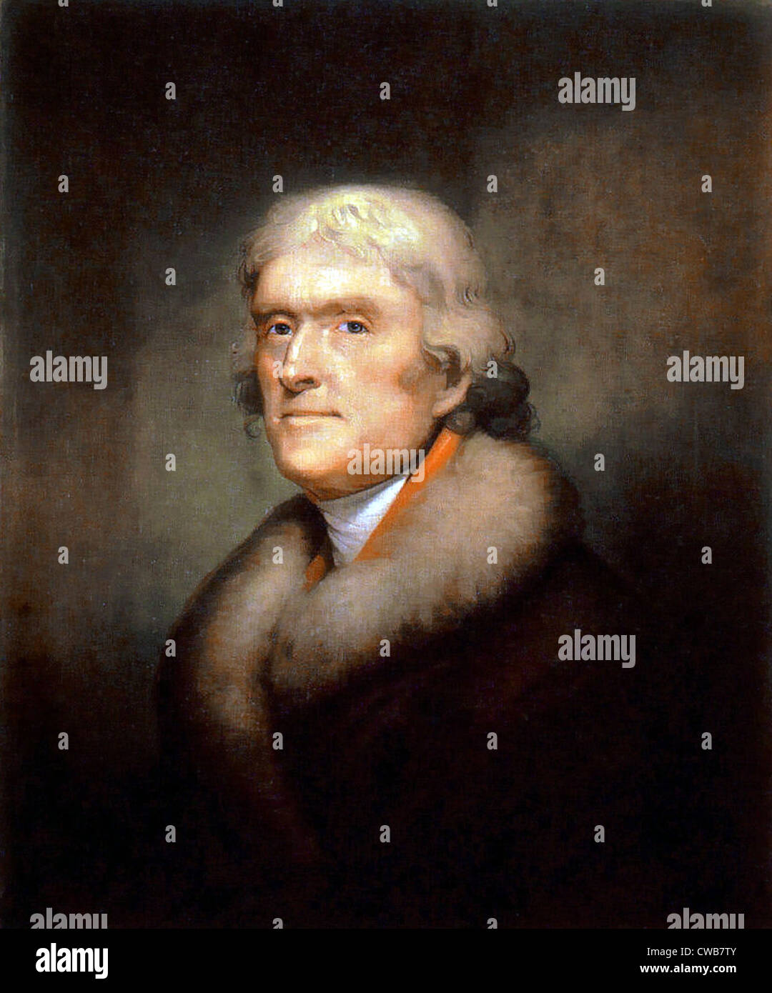 Thomas Jefferson, terzo presidente degli Stati Uniti. Riproduzione di un dipinto di Rembrandt Peale . ca. 1805 Foto Stock