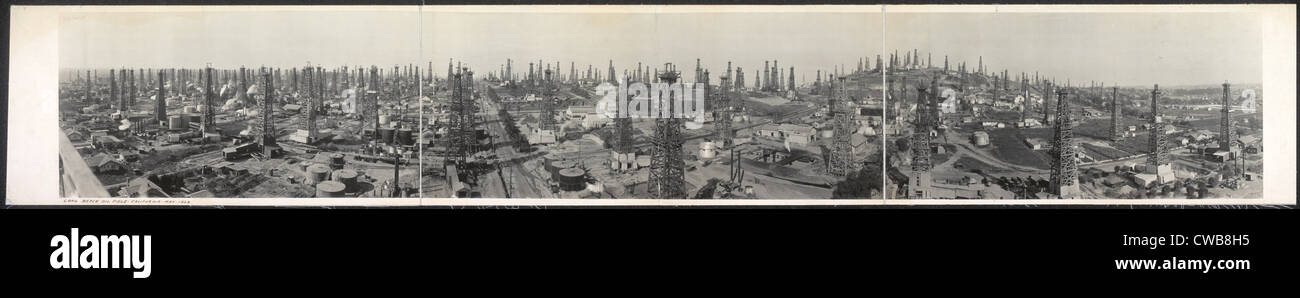 Lunga spiaggia campo petrolifero, California, Maggio, 1923 Foto Stock