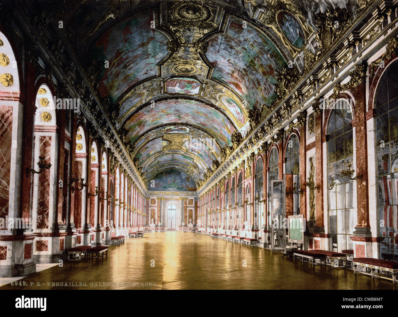 Guerra mondiale I. Galleria degli Specchi, Palazzo di Versailles, Francia.  La camera in cui il Trattato di Versailles era stato firmato, Ending  Mondiale Foto stock - Alamy