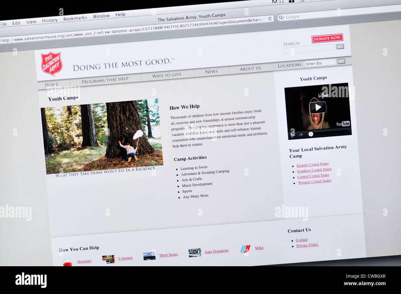 Esercito della salvezza sito - carità organizzazione non-profit Foto Stock