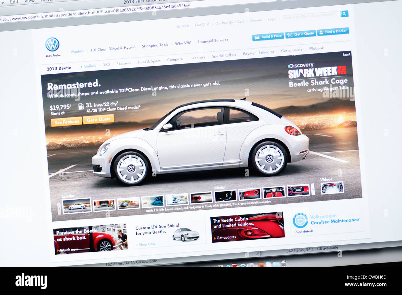 Sito web di Volkswagen Foto Stock