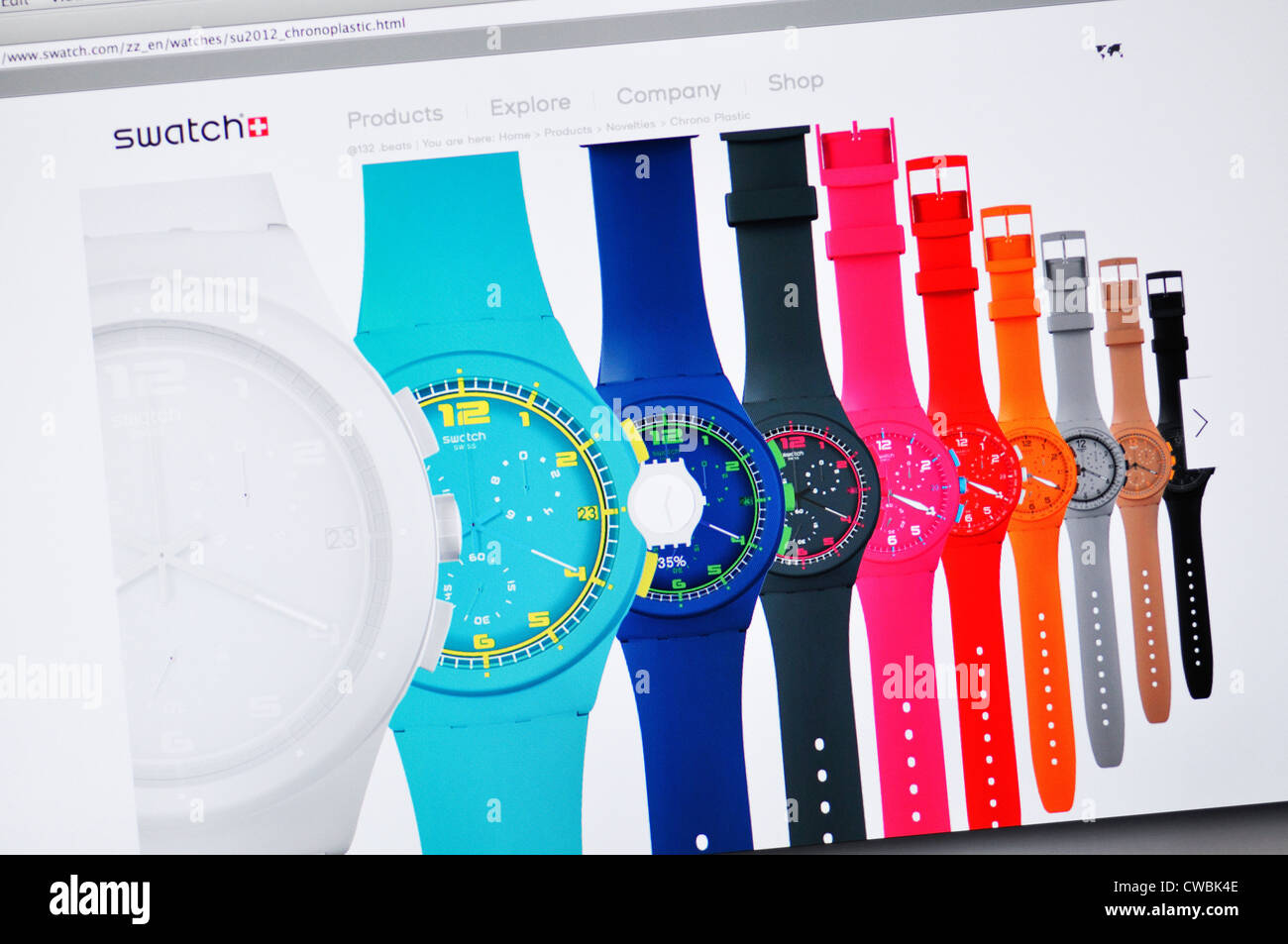 Orologi Swatch website Foto Stock
