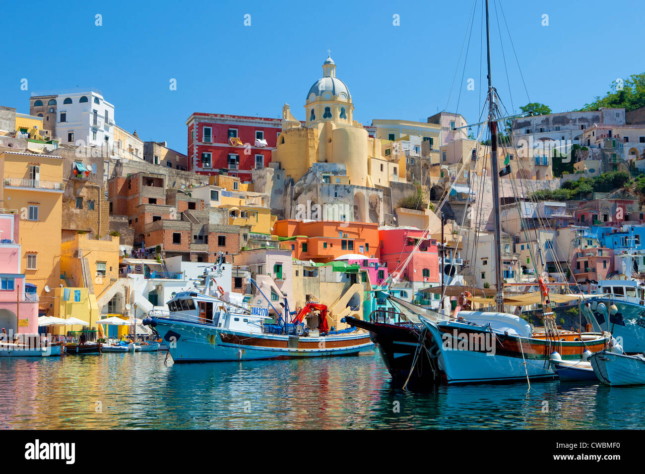 Marina Corricella, Isola di Procida e della baia di Napoli, campania, Italy Foto Stock