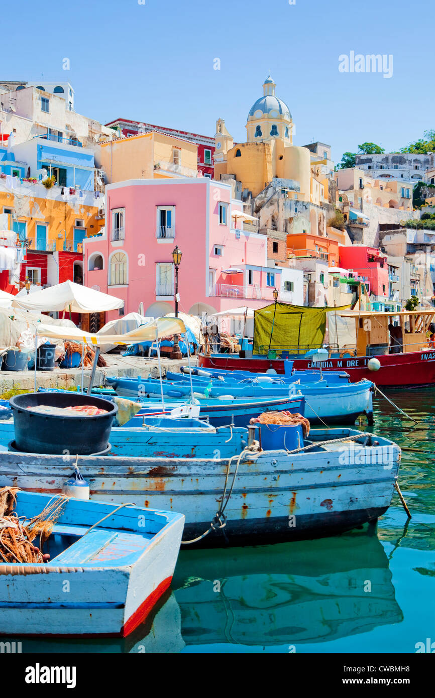 Marina Corricella, Isola di Procida e della baia di Napoli, campania, Italy Foto Stock