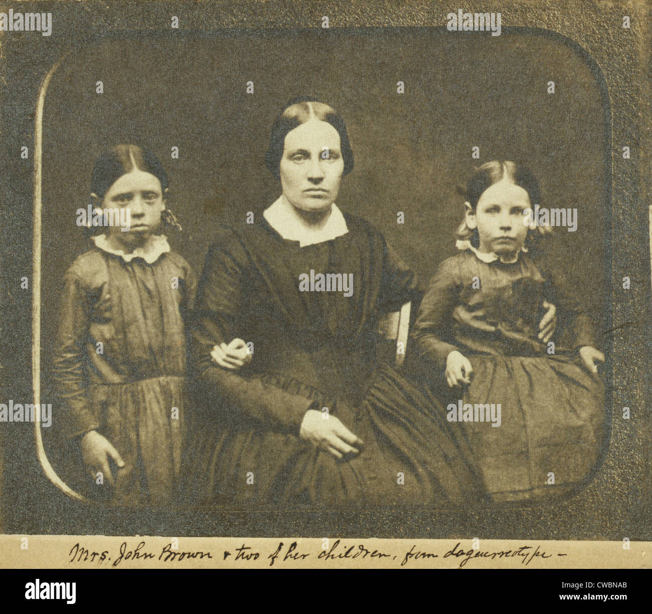 Mary Ann marrone (1817-1884), la seconda moglie di militante abolizionista John Brown, con due delle sue 13 bambini, Annie (sinistra) e Foto Stock