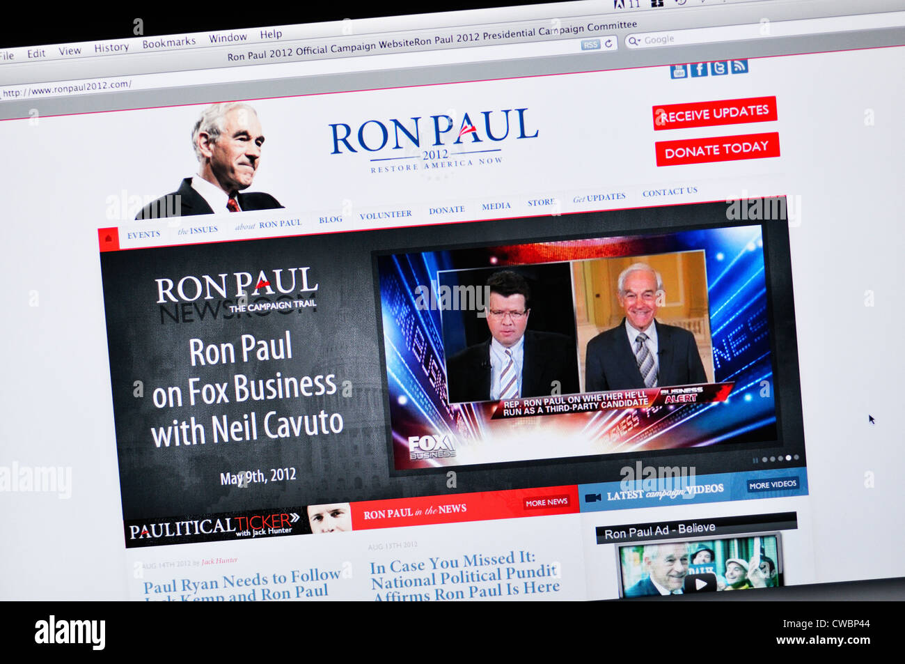 Ron Paul website Foto Stock