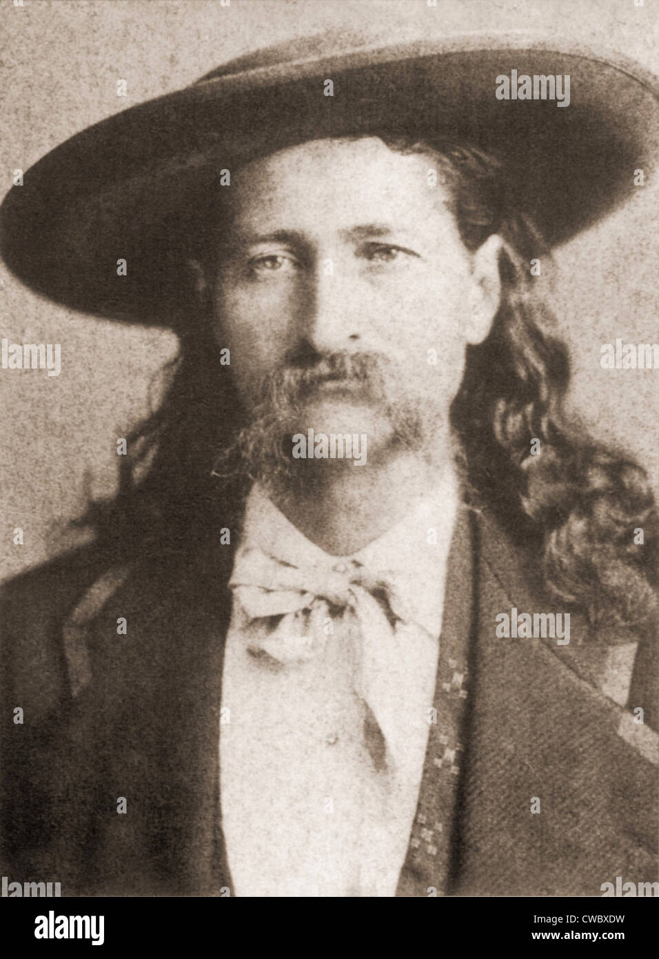 Wild Bill Hickok era un celebrato gunfighter delegati in territori di frontiera di Kansas e Nebraska. Ritratto, ca. 1870. Foto Stock