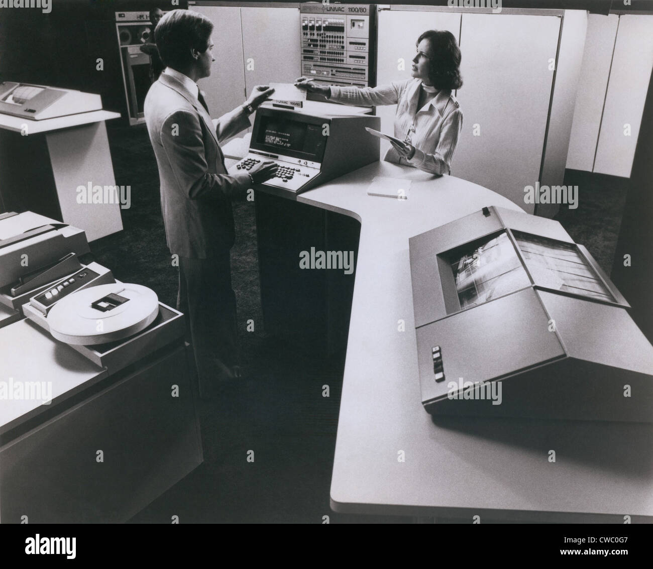 Mainframe computer Sperry Univac 90/80 è stato rilasciato nel 1976 dall'Sperry Rand Corporation per competere con il sistema IBM 360 Foto Stock