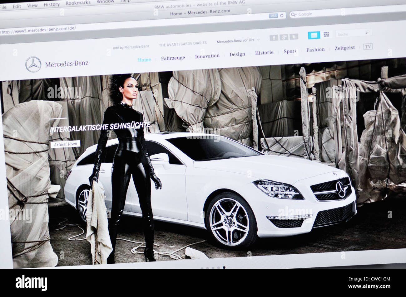Mercedes Benz sito web - il costruttore di automobili Foto Stock