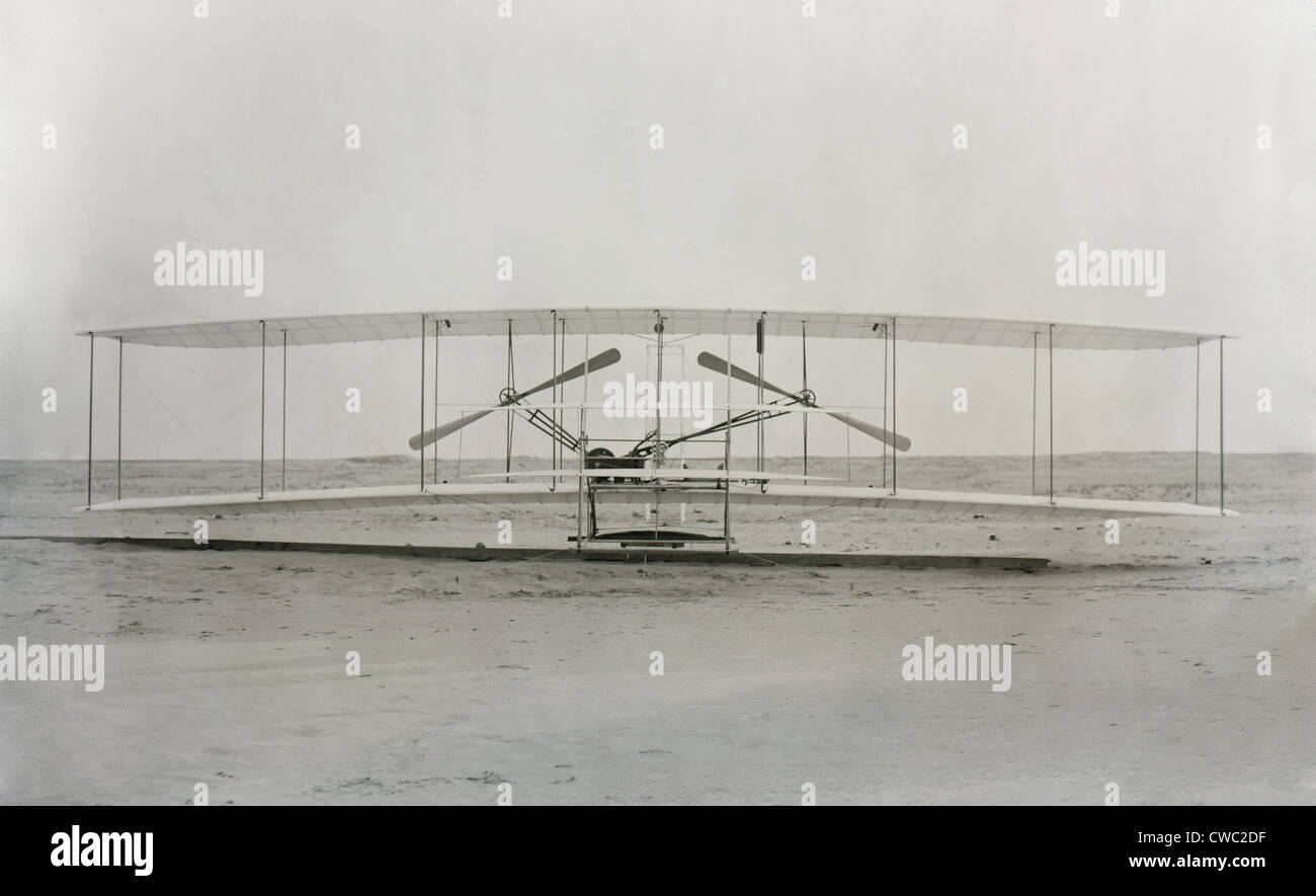 I fratelli Wright 'Machine' il piano in cui vengono realizzati i primi Powered volo controllato in un più pesanti dell'aria aeroplano Foto Stock