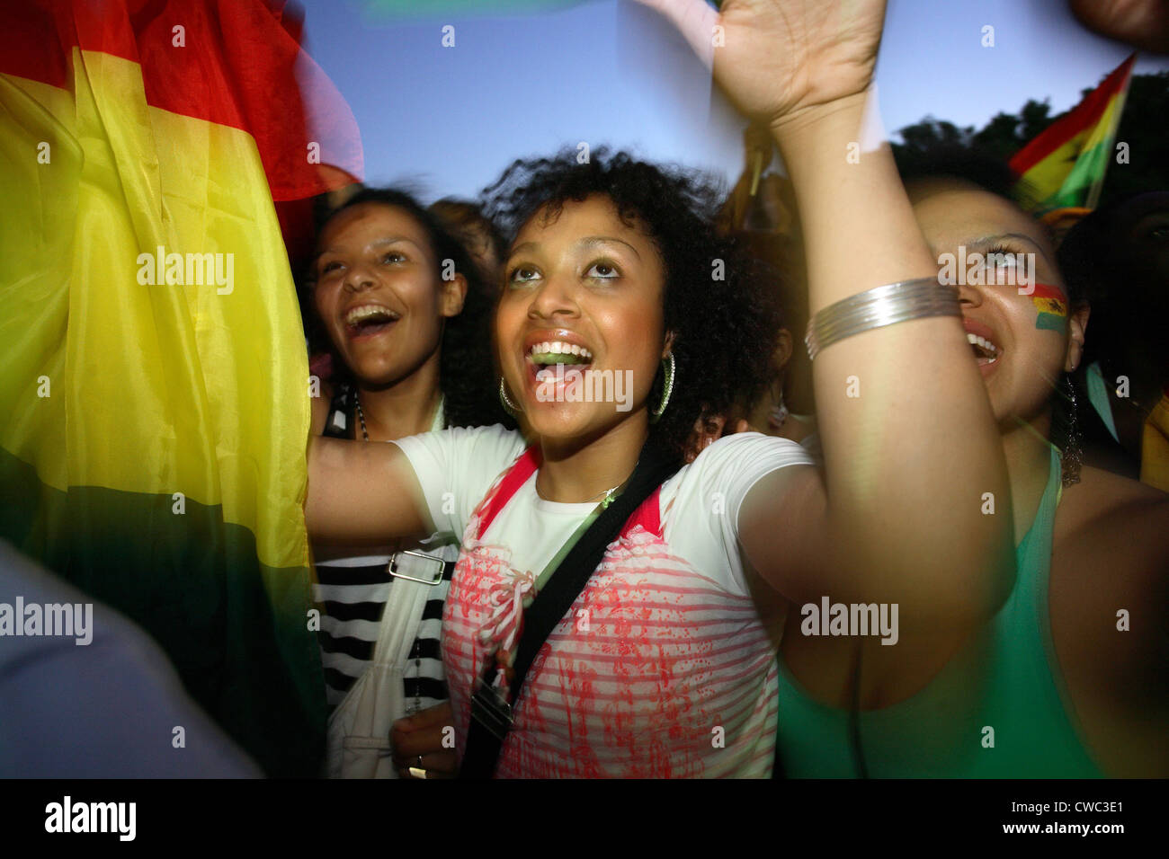 Gli appassionati di calcio World Cup 2006: Tifo donne del Ghana Foto Stock